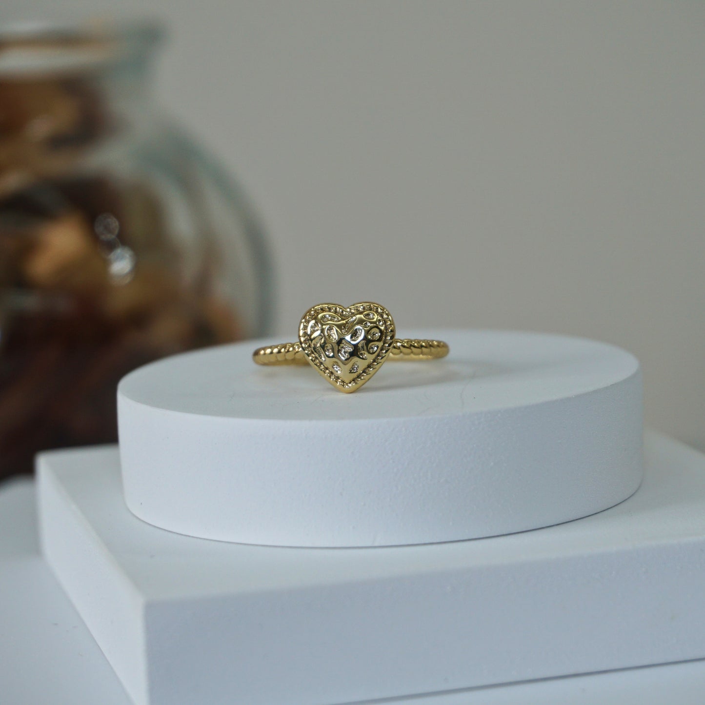 gold heart ring