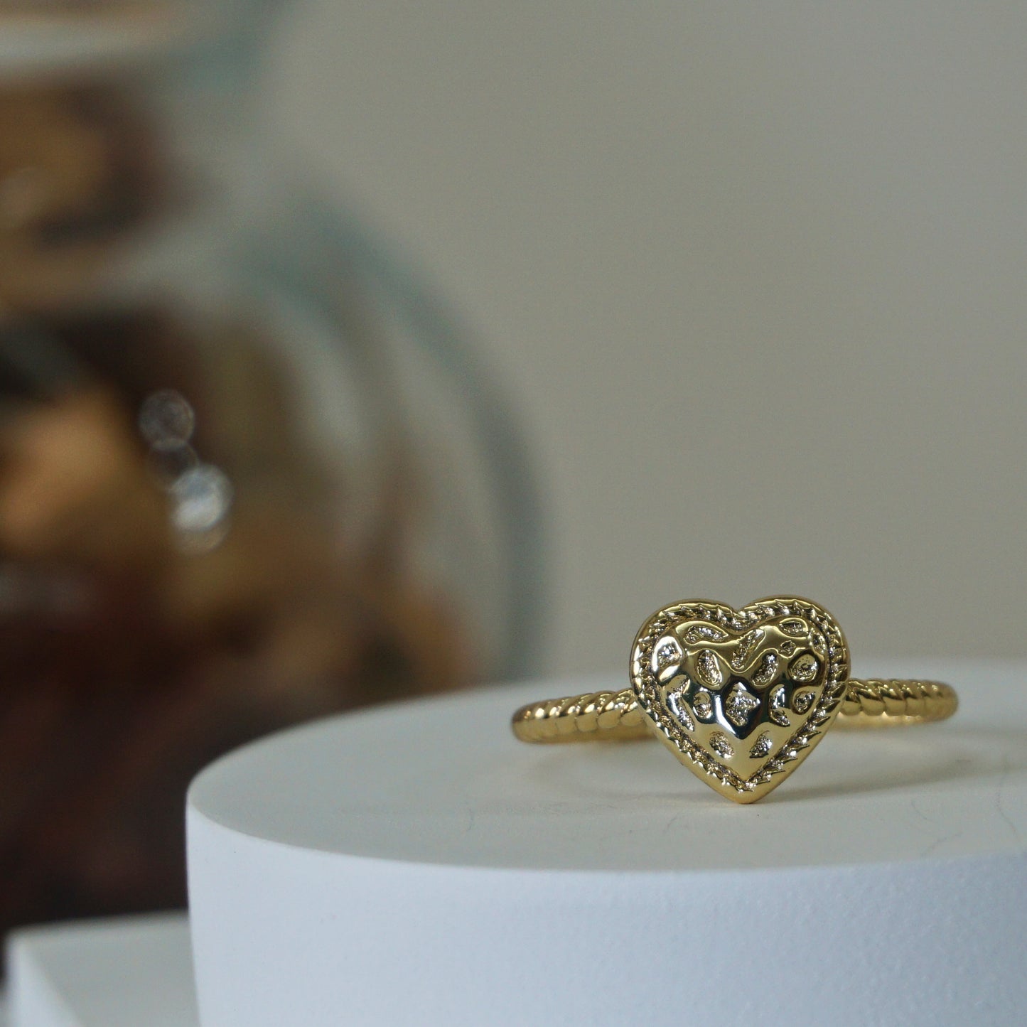 yellow gold heart ring