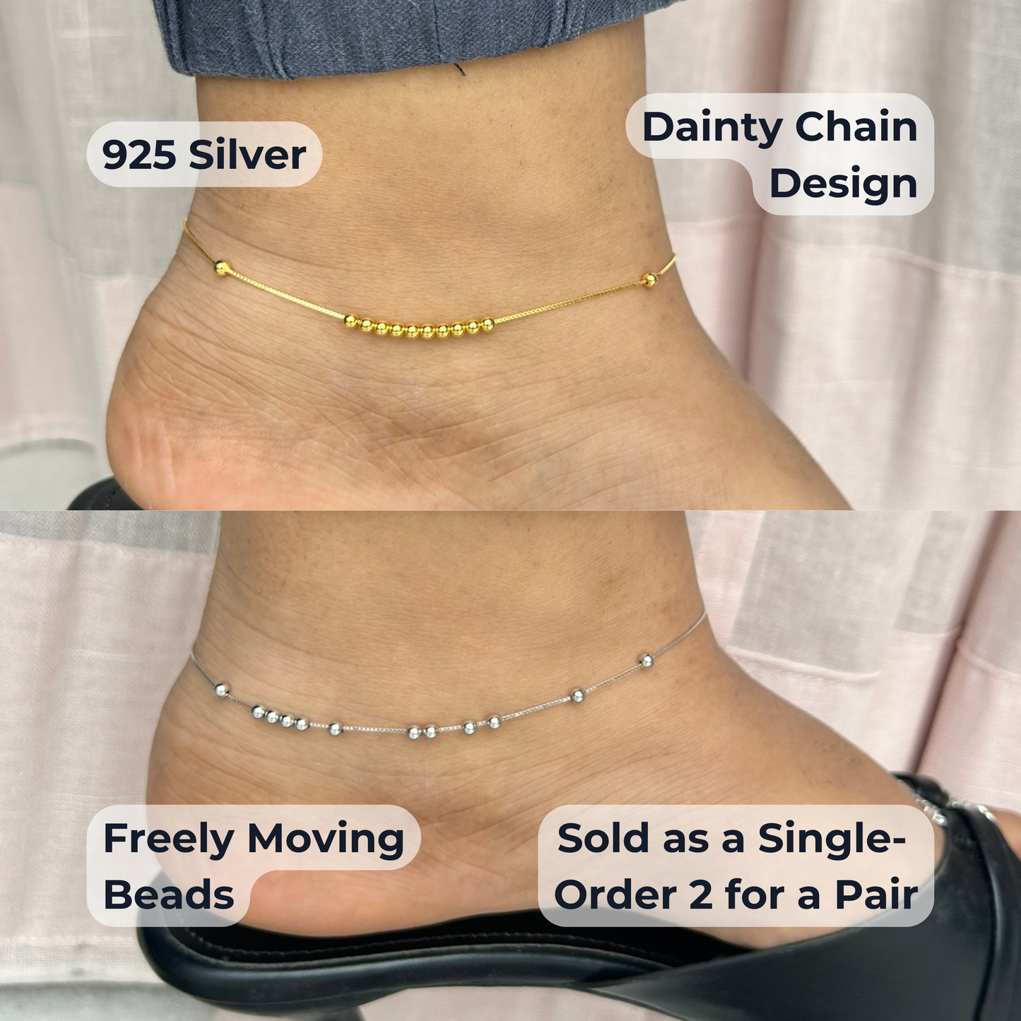 Tia Anklet | 925 Sterling Silver
