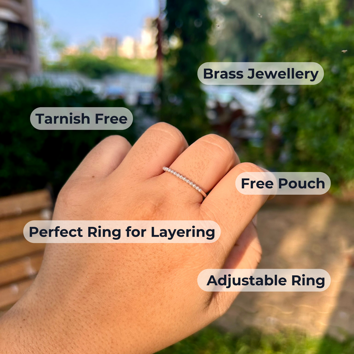 Pearl Strand Adjustable Ring