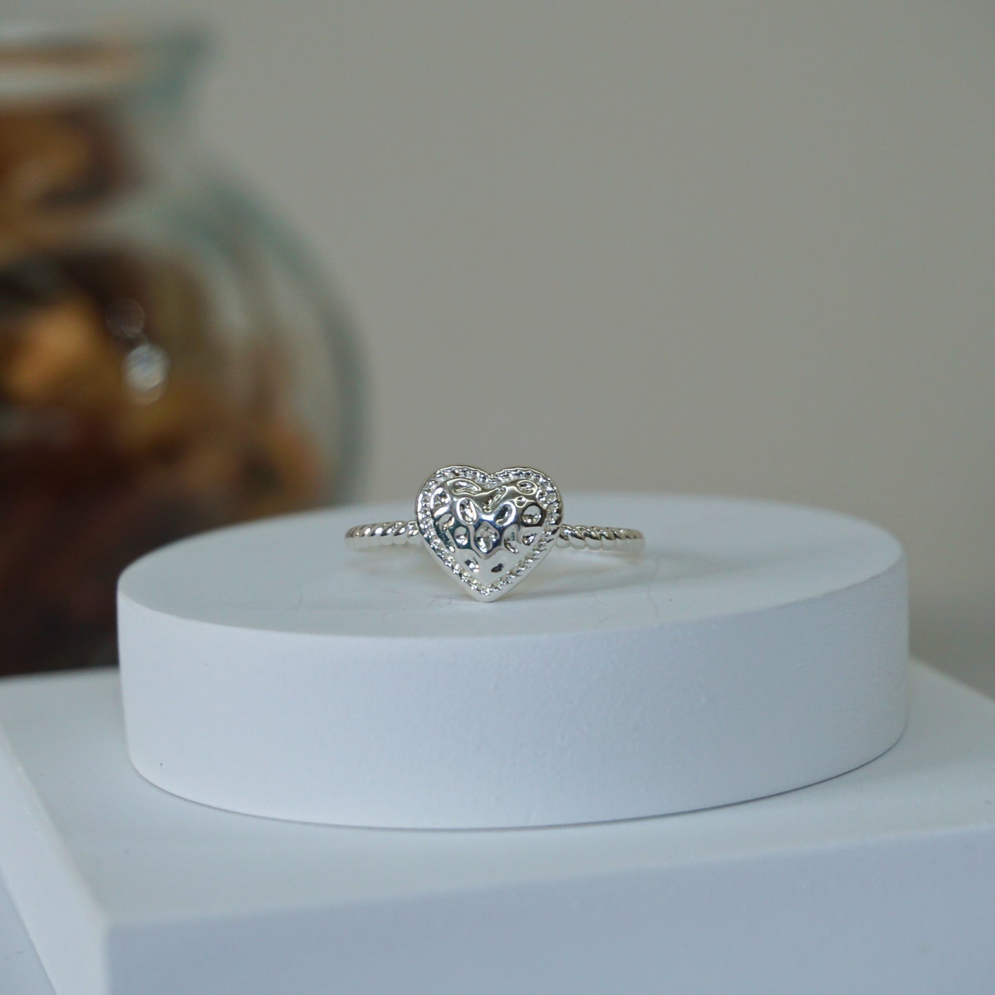 silver heart ring