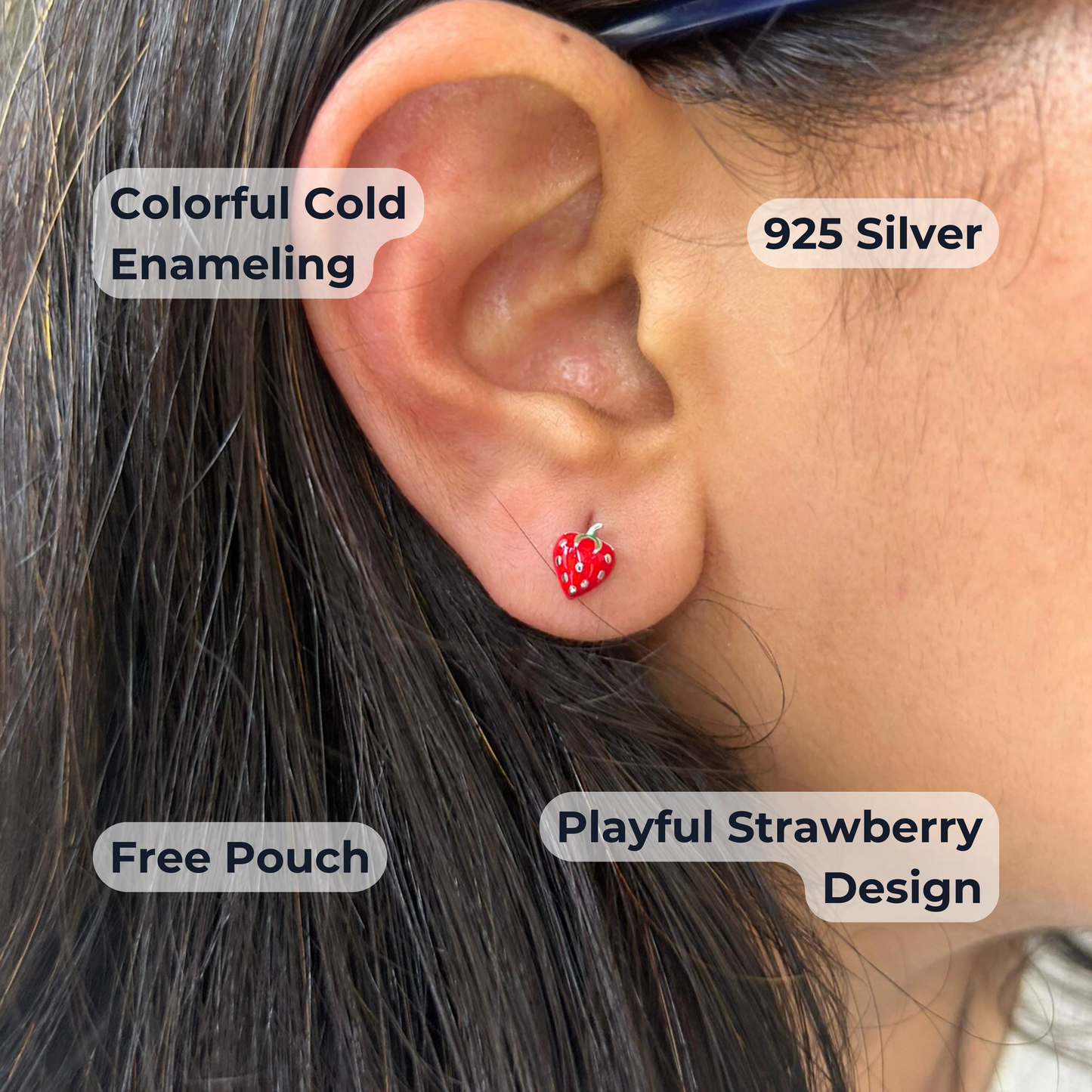 Strawberry Earrings | 925 Sterling Silver