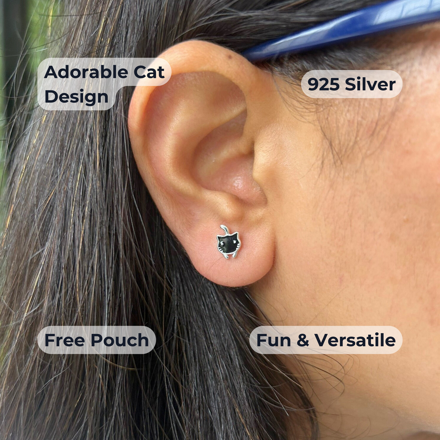 Cat Earrings | 925 Sterling Silver