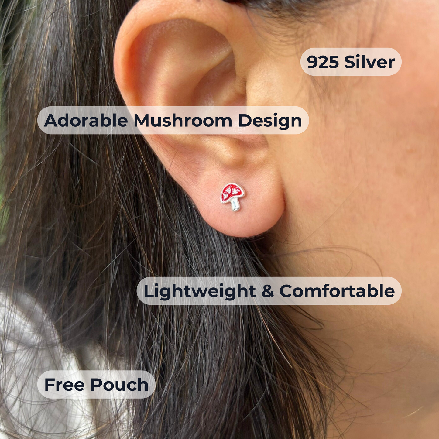 Mushroom Earrings | 925 Sterling Silver