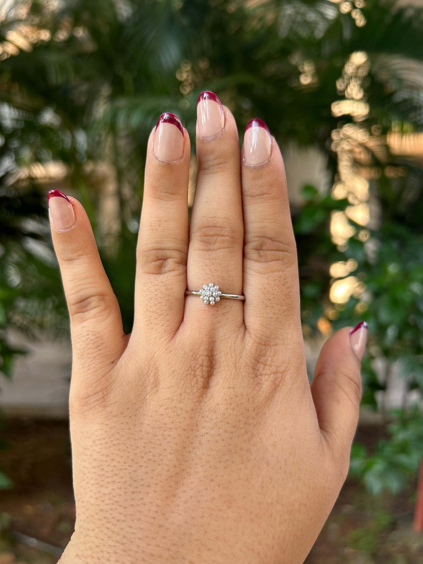 silver pearl ring