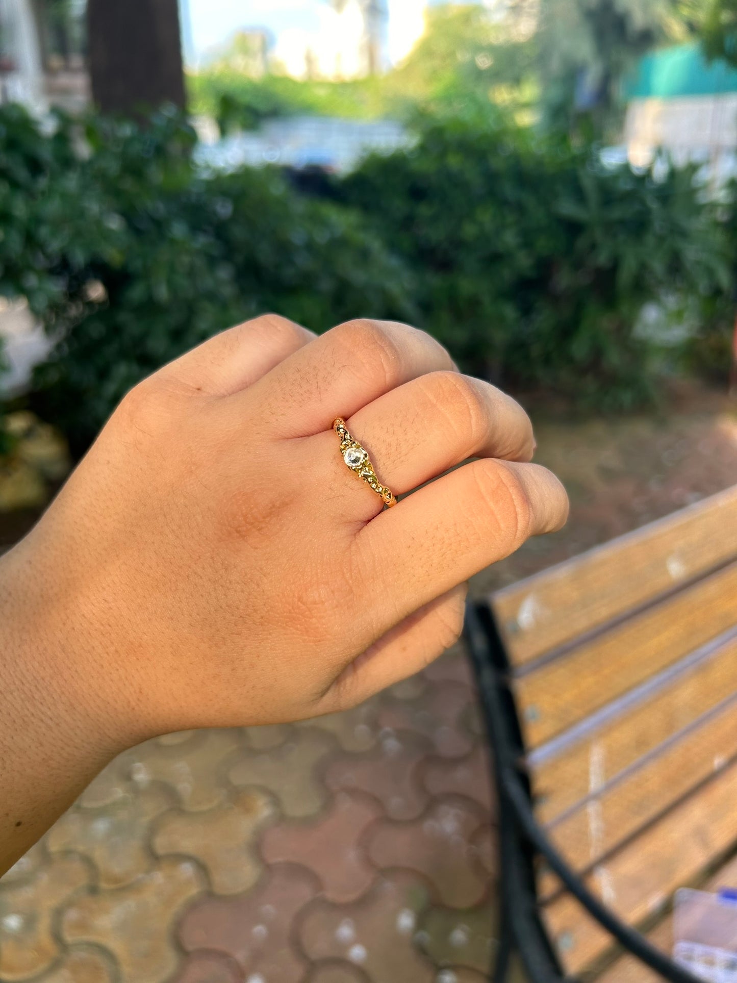 gold plated ring women's - delphin jewels