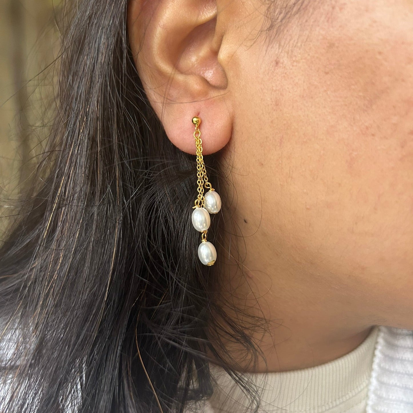 Pearl Tassel Earrings 925 Sterling Silver