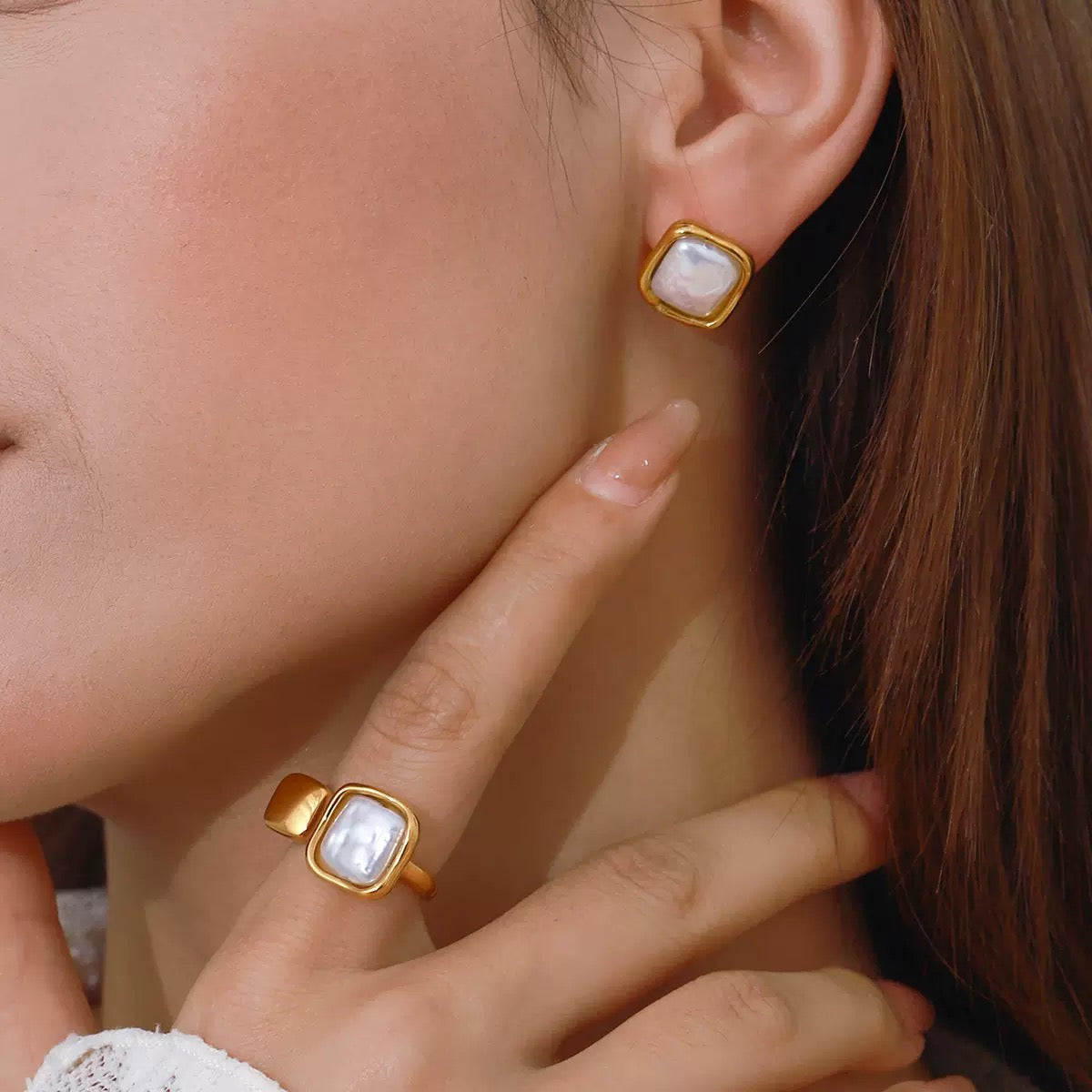 Celine Earring & Adjustable Ring Set