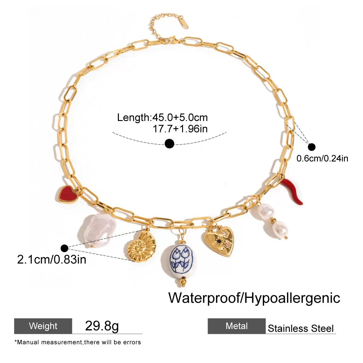 Blue Bloom Charm Necklace