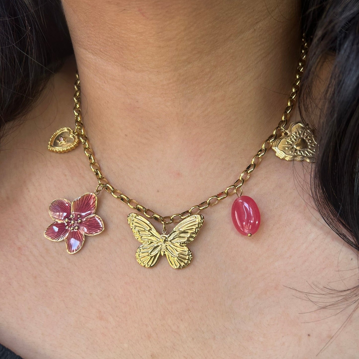 Flutterheart Charm Necklace