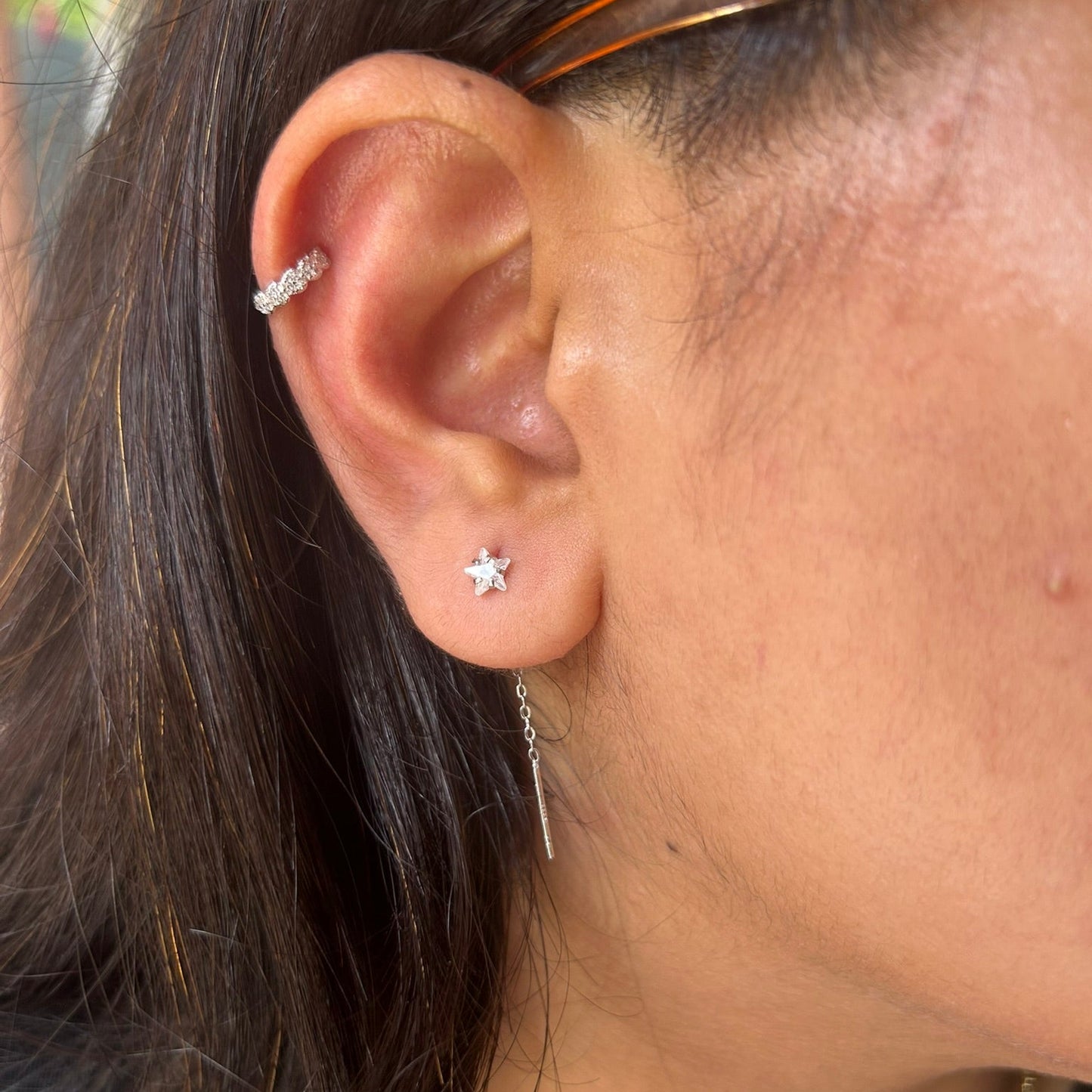 Star Thread Earring | 999 Silver