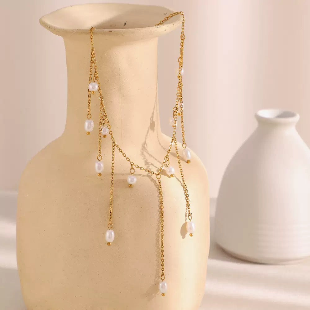 Rainfall of Pearls Necklace