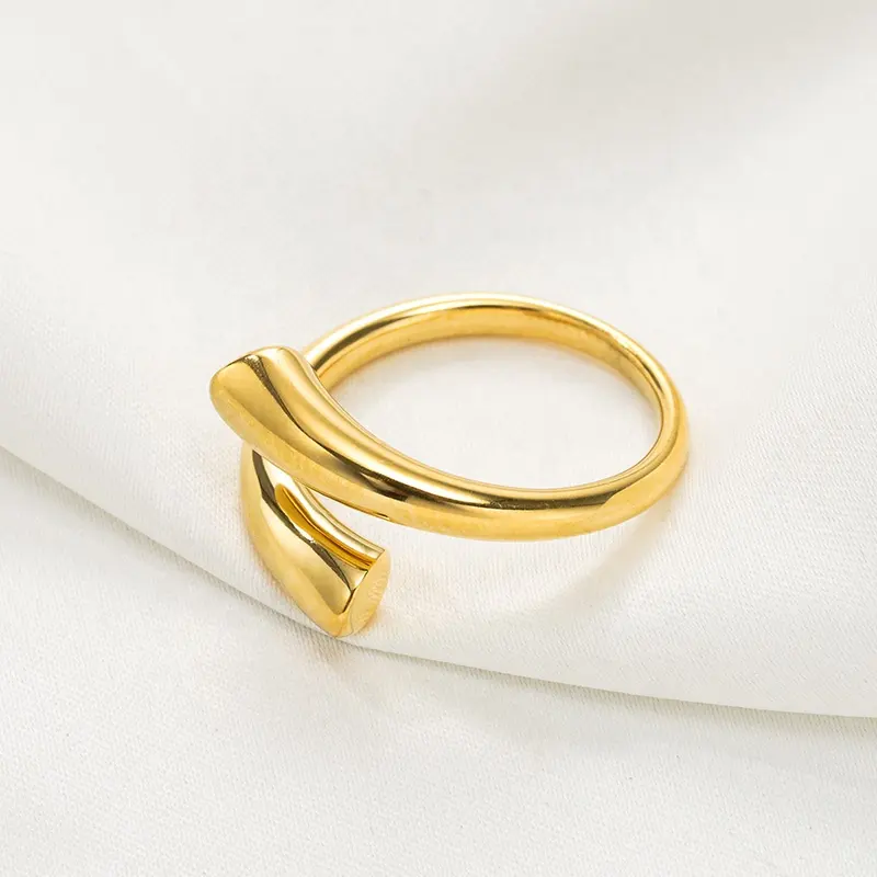 Ring | 18k Gold Plated Stainless Steel Adjustable Ring | Delphin Jewels