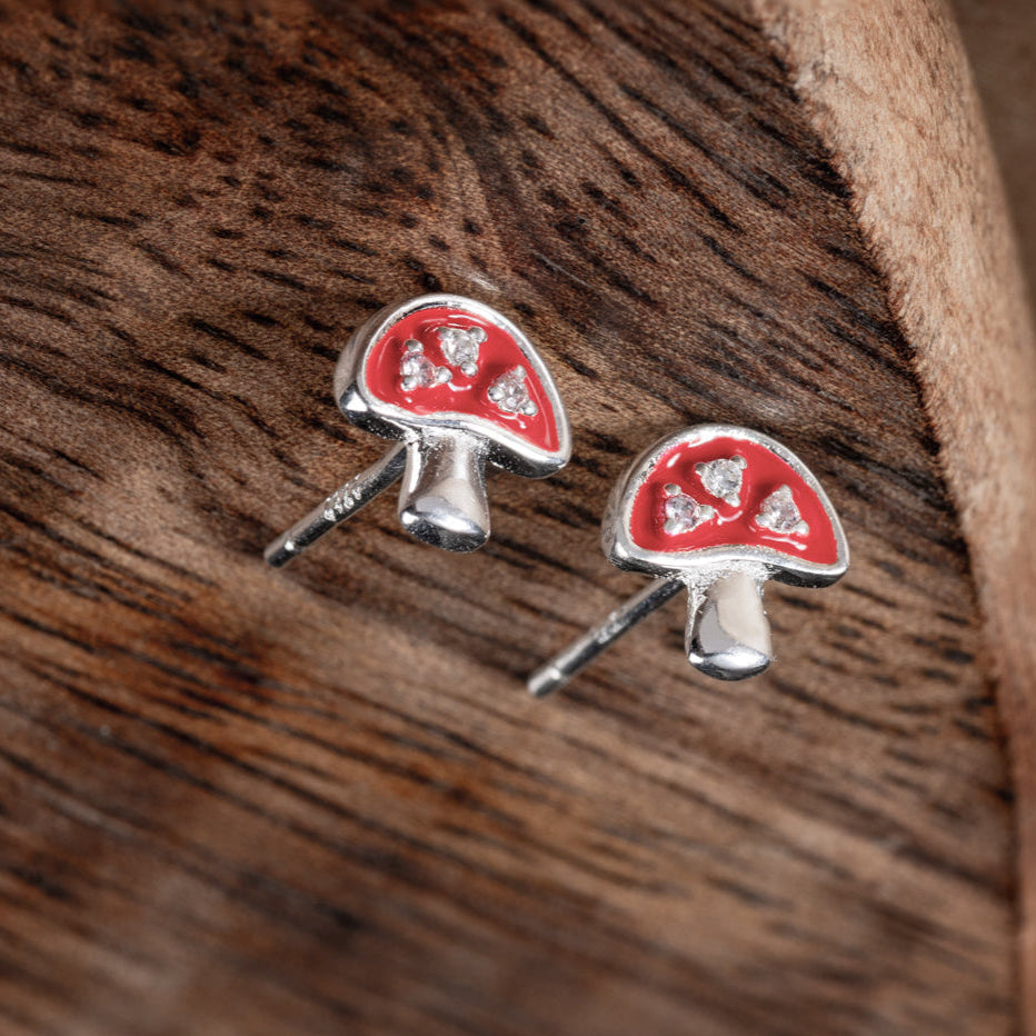 Mushroom Earrings | 925 Sterling Silver