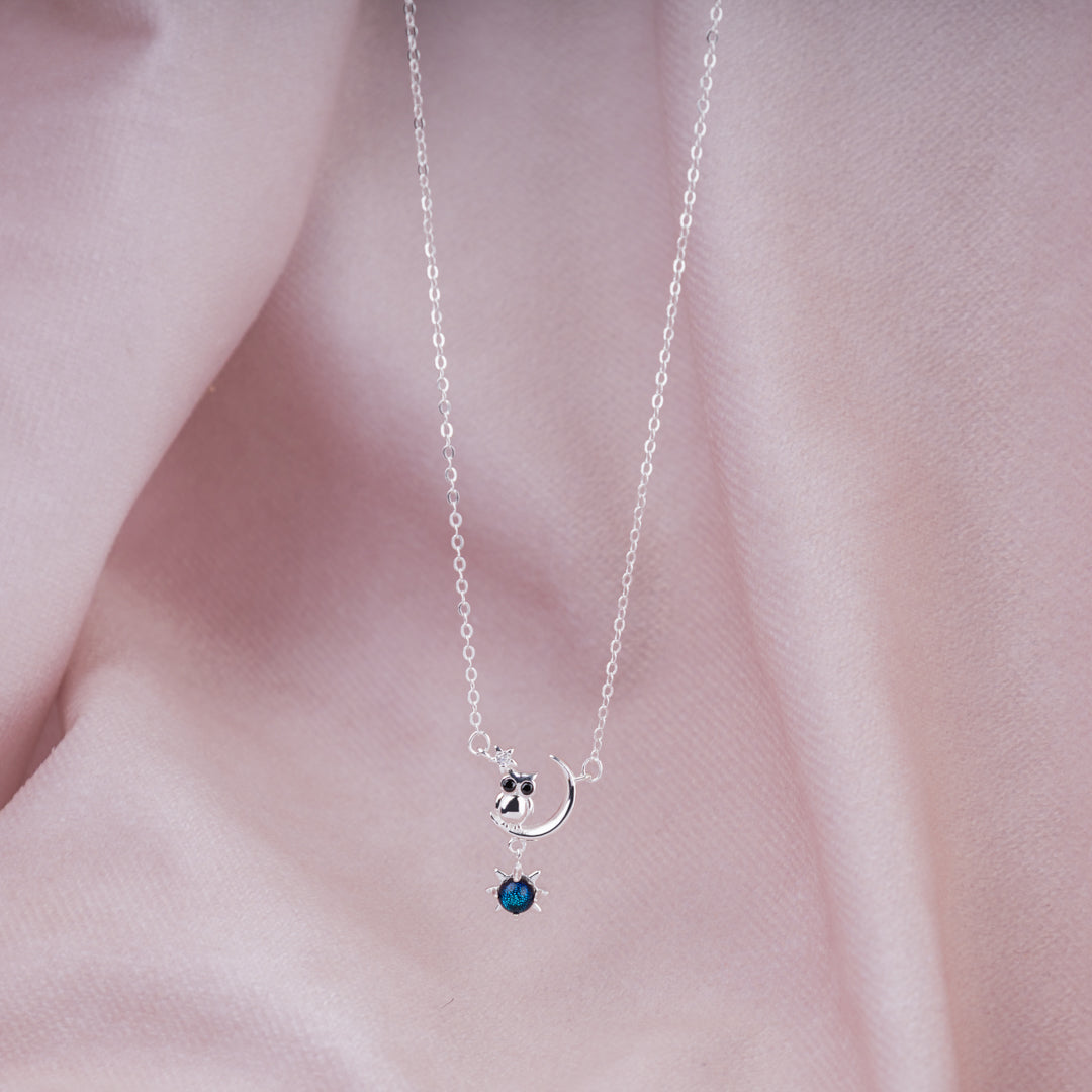 Night Owl Necklace 925 Sterling Silver