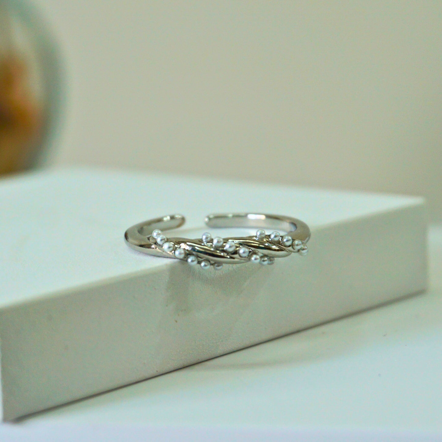 Crown of Pearls Adjustable Ring