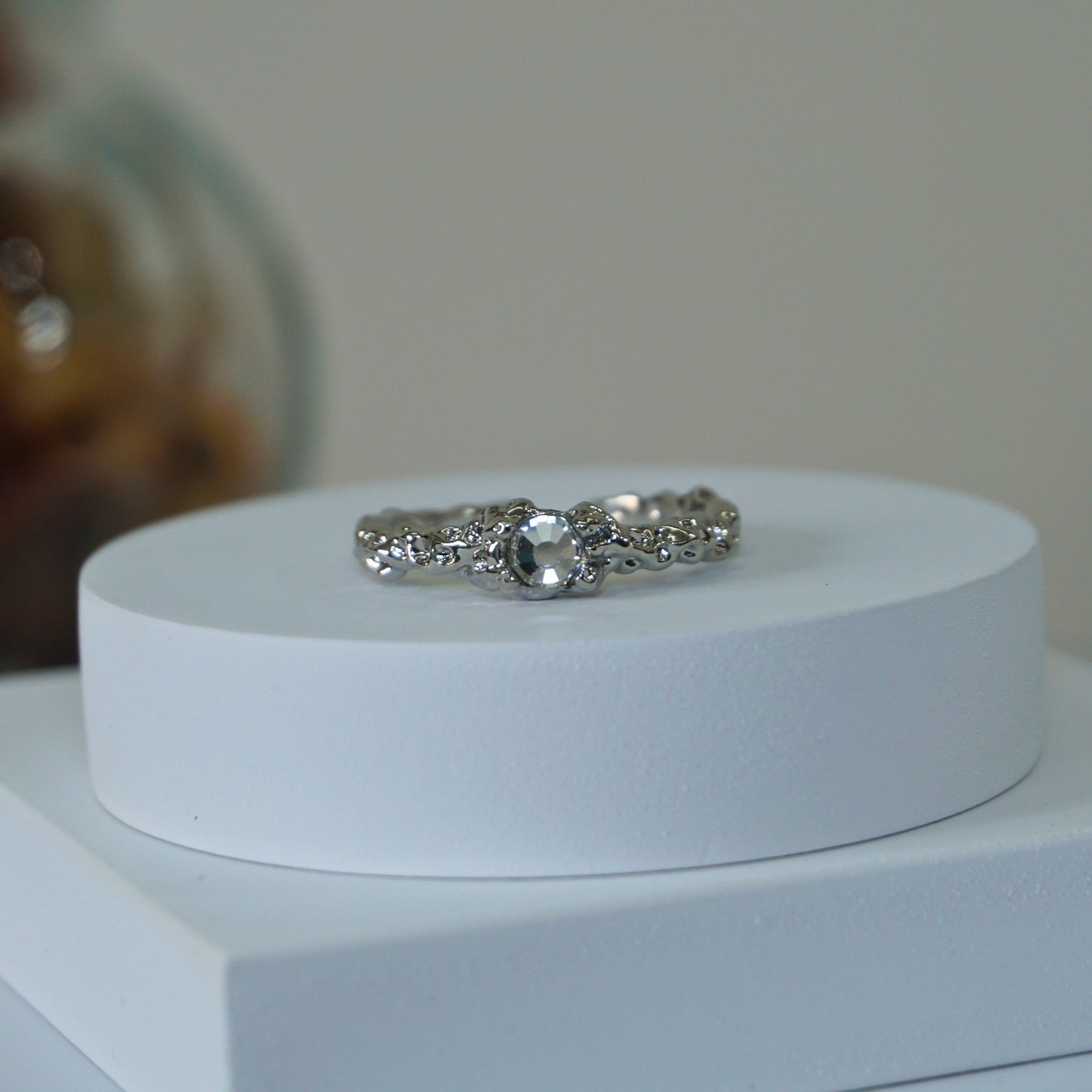 zircon silver ring