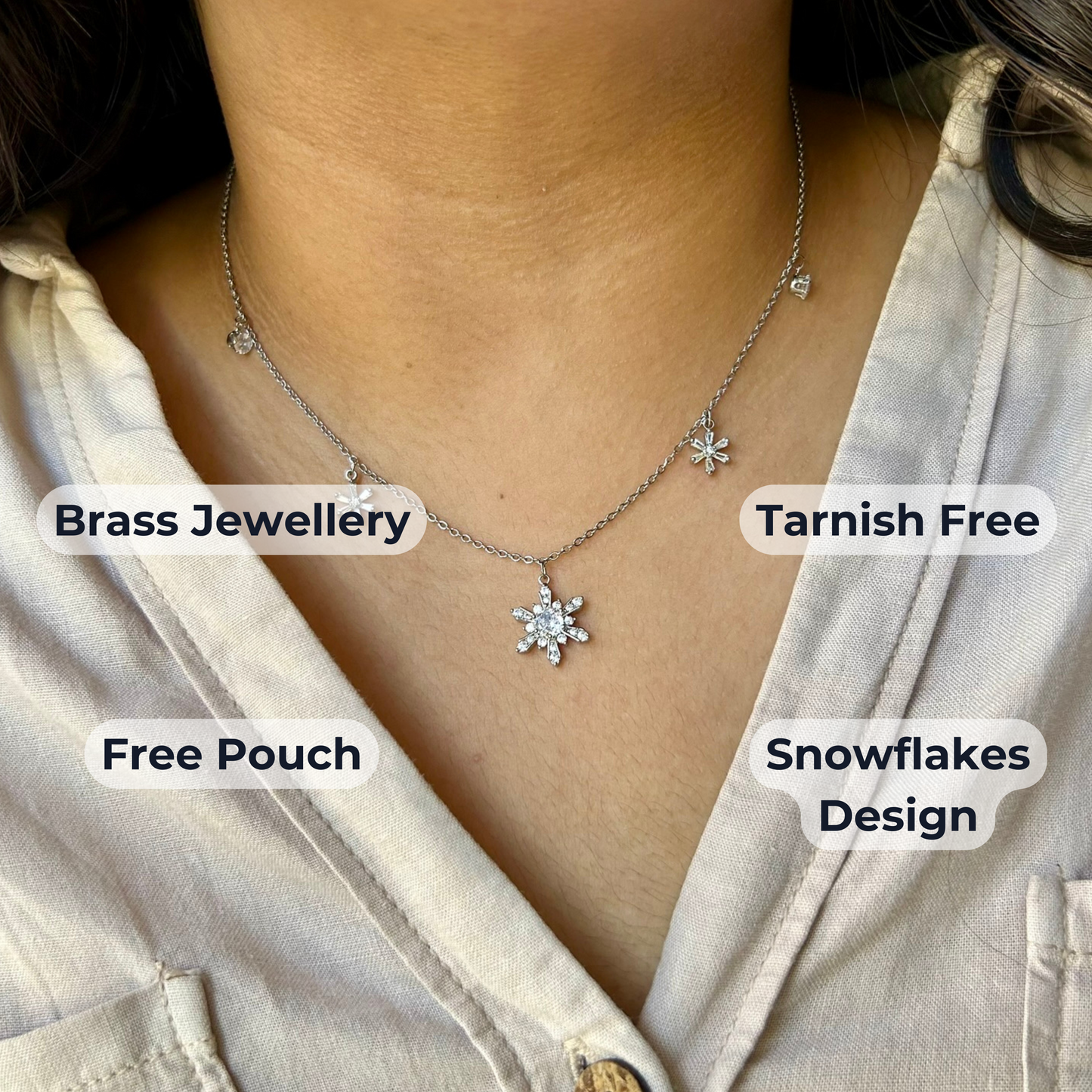 Silver Snow Necklace