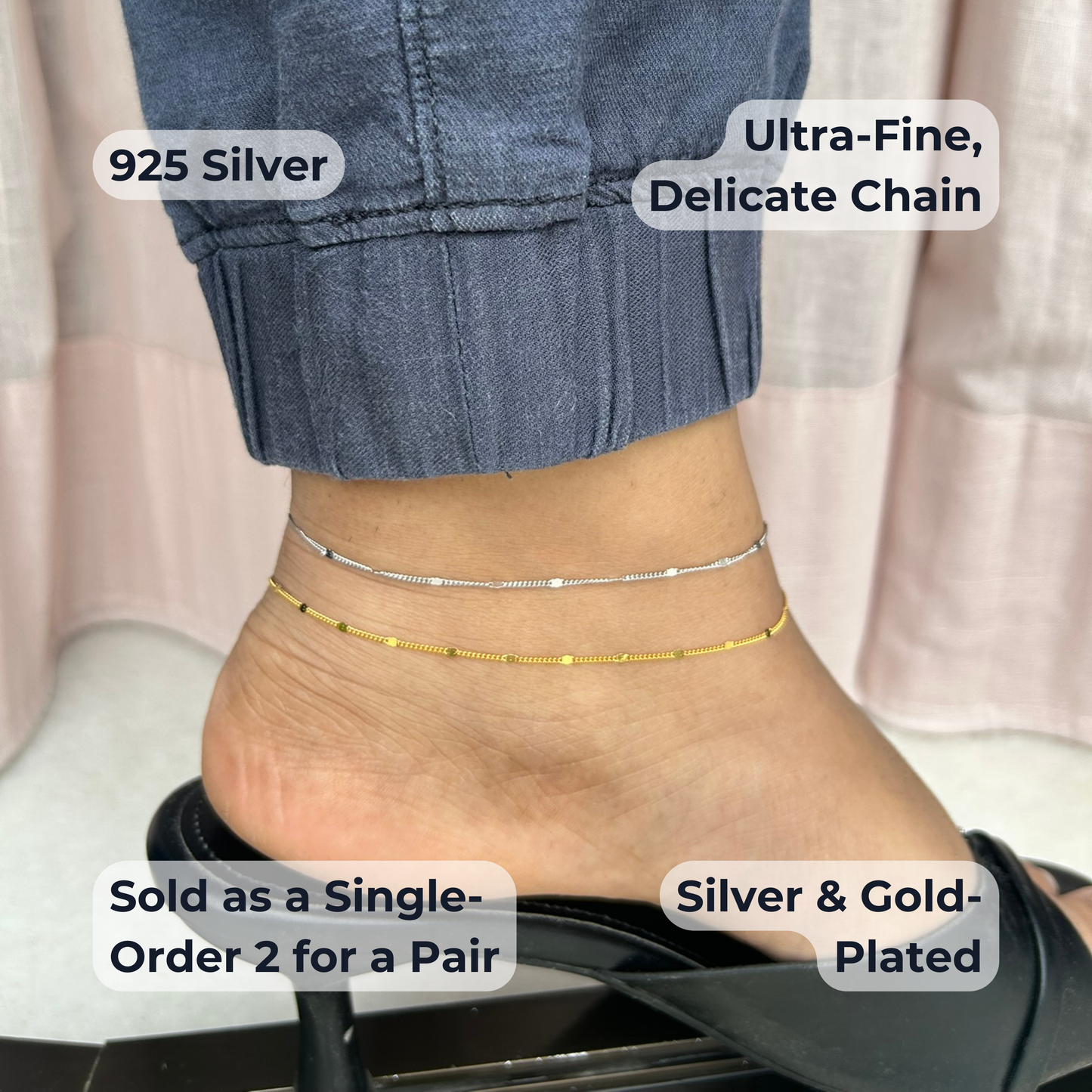 Kira Anklet | 925 Sterling Silver