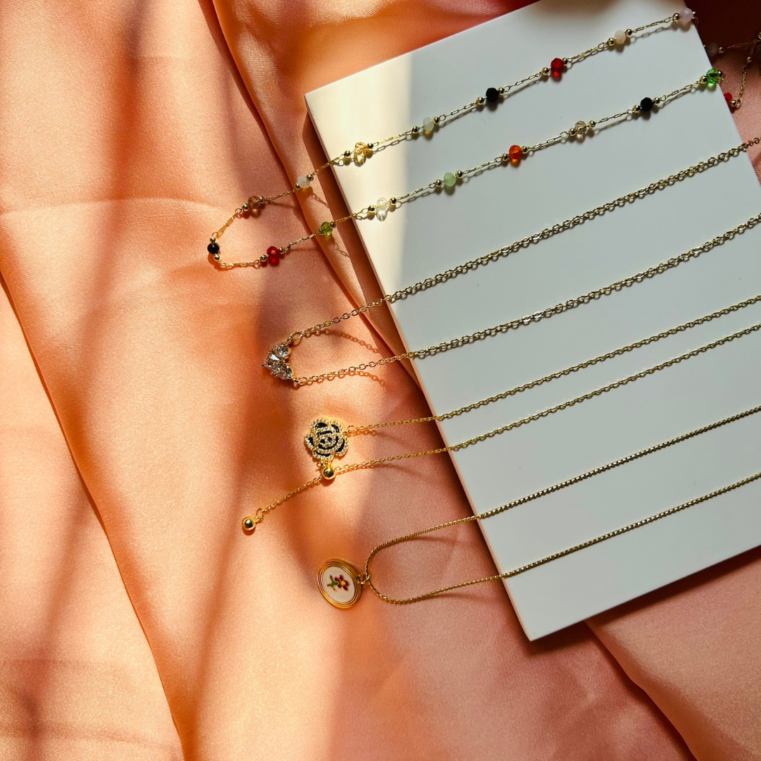 gold plated brass necklace - Delphin Jewels