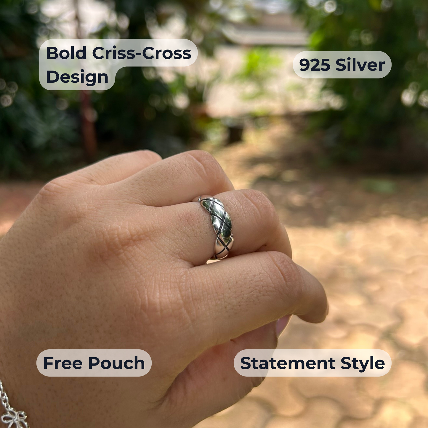Noir Adjustable Ring | 925 Sterling Silver