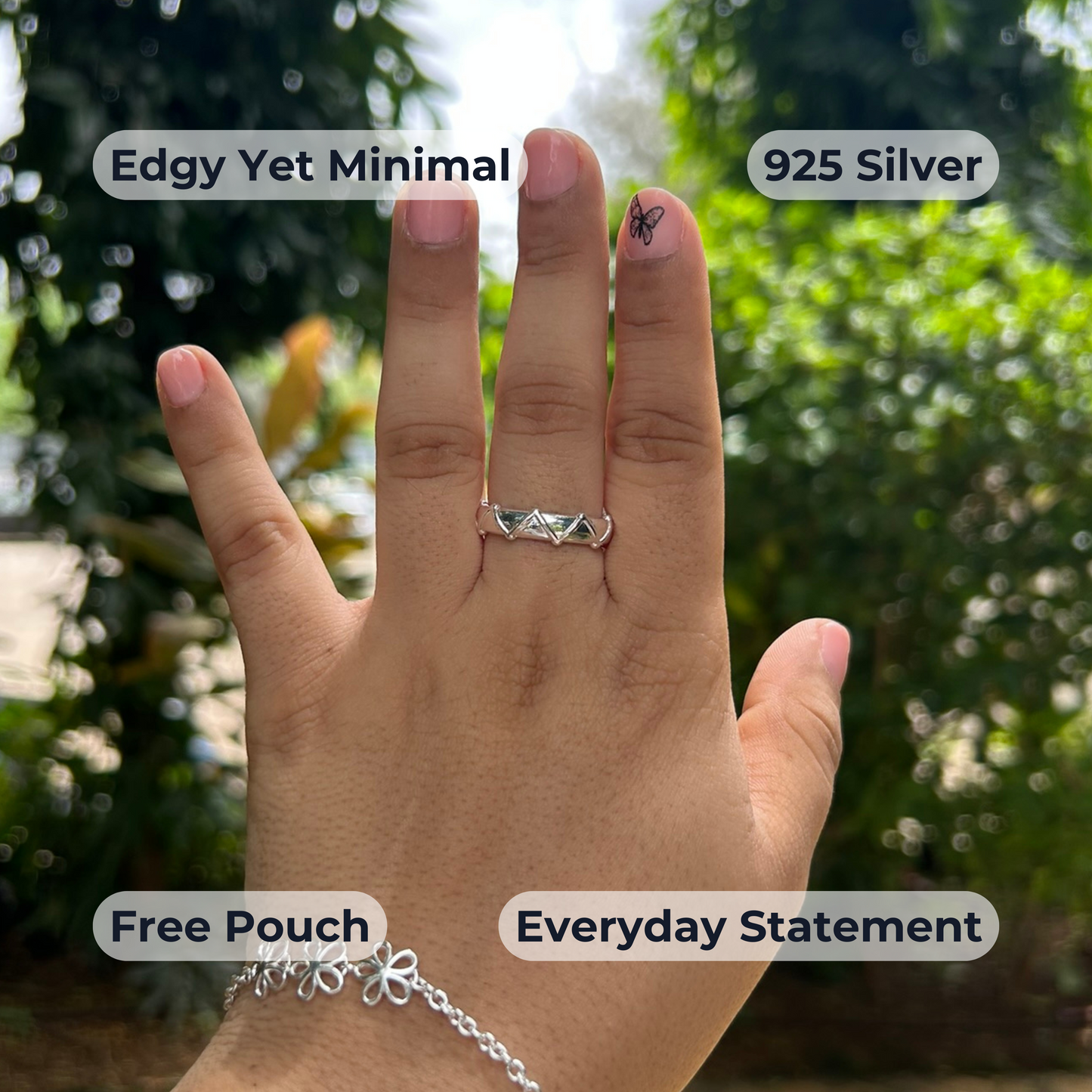 TriEdge Adjustable Ring | 925 Sterling Silver