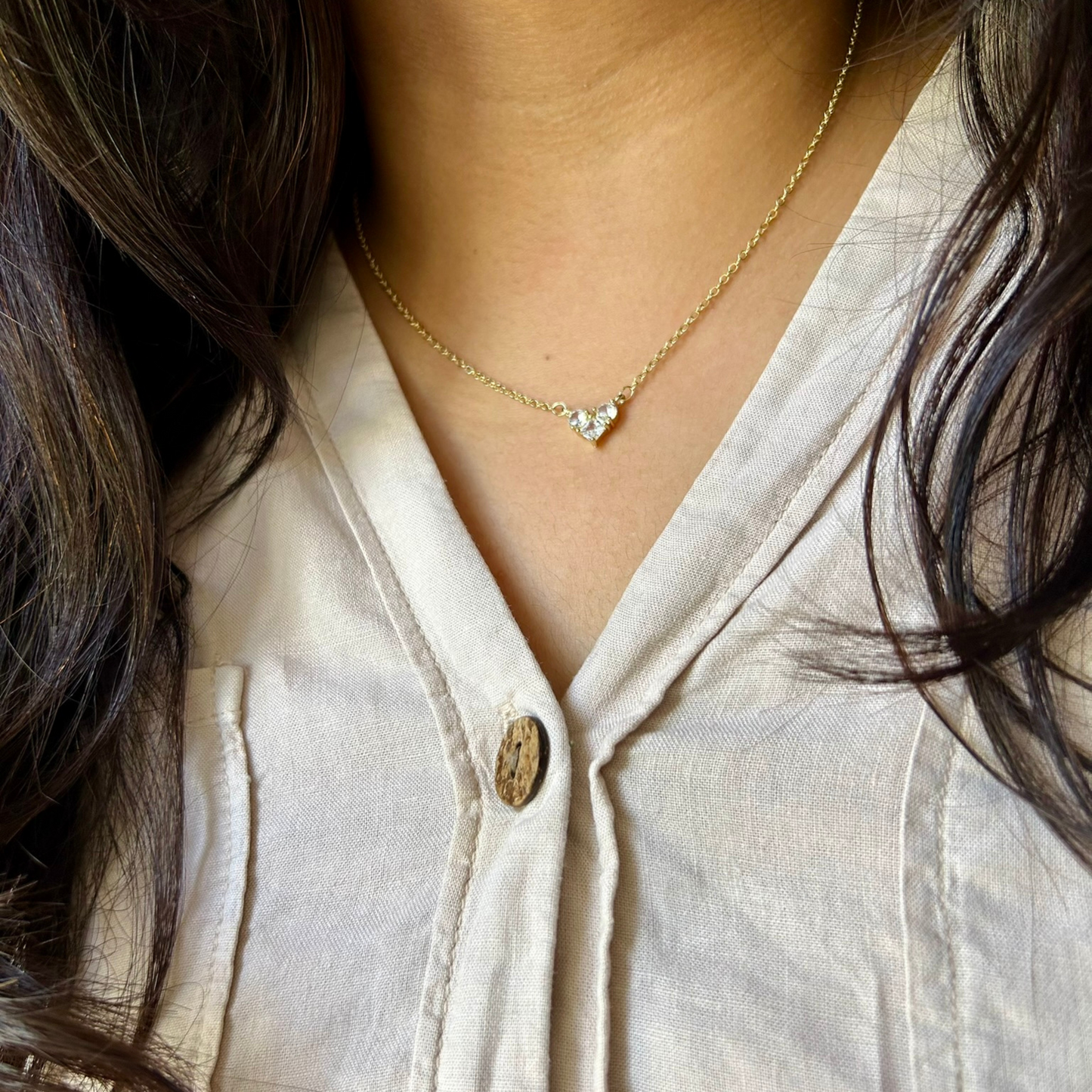 gold zircon necklace