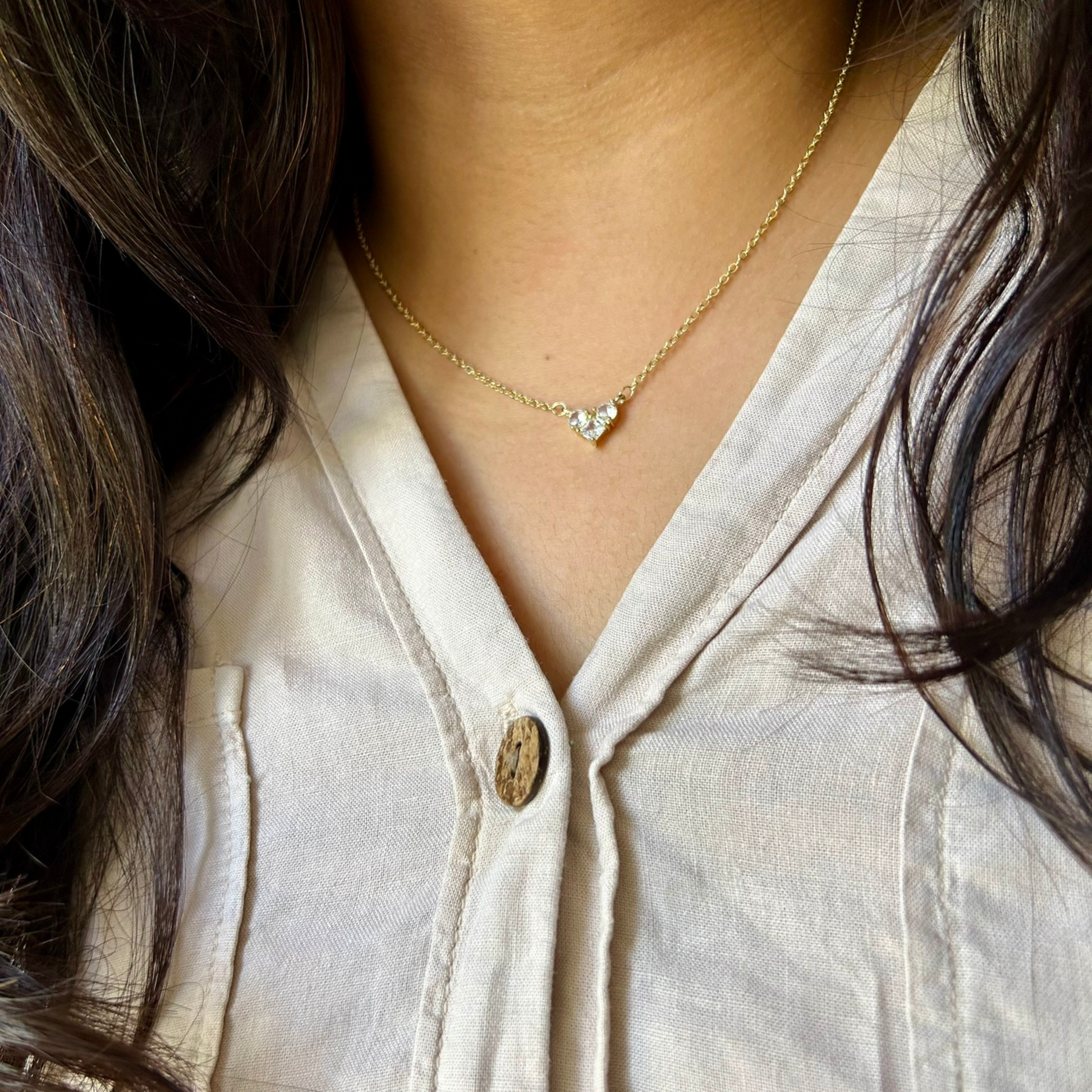 gold zircon necklace