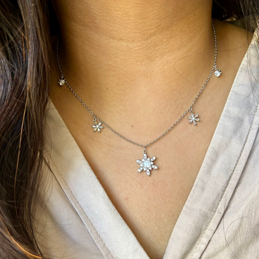 snowflake necklace silver
