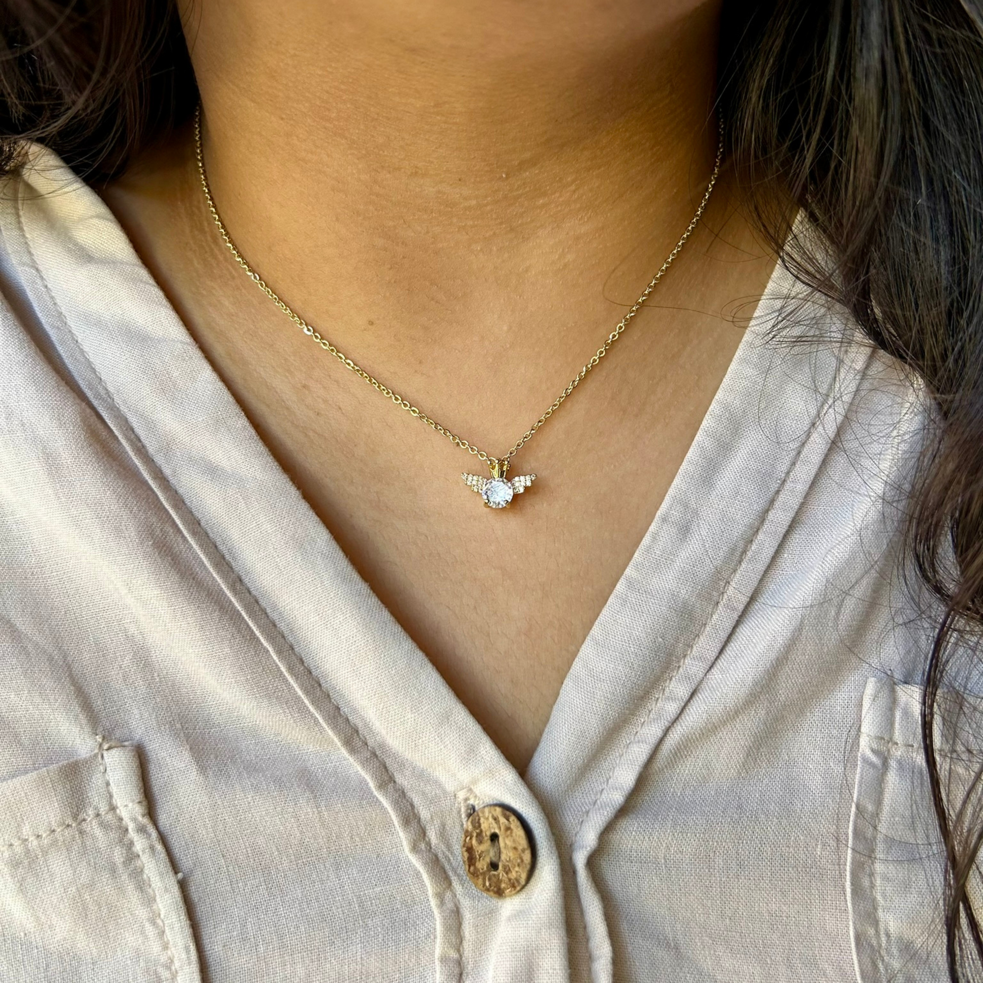 long gold plated necklace