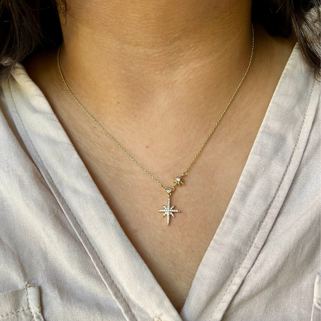 snowflake necklace gold