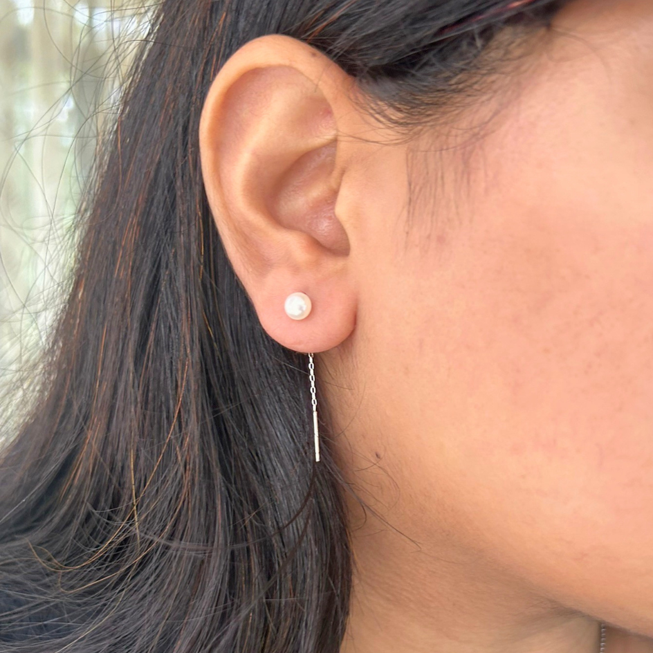 Pearl Thread Earring | 999 Silver