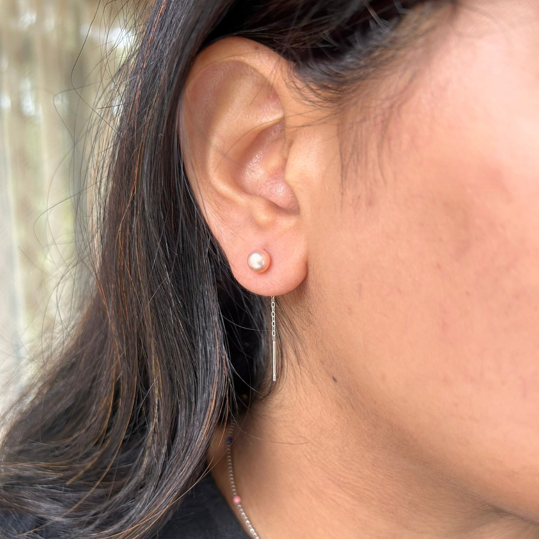 Pearl Thread Earring | 999 Silver