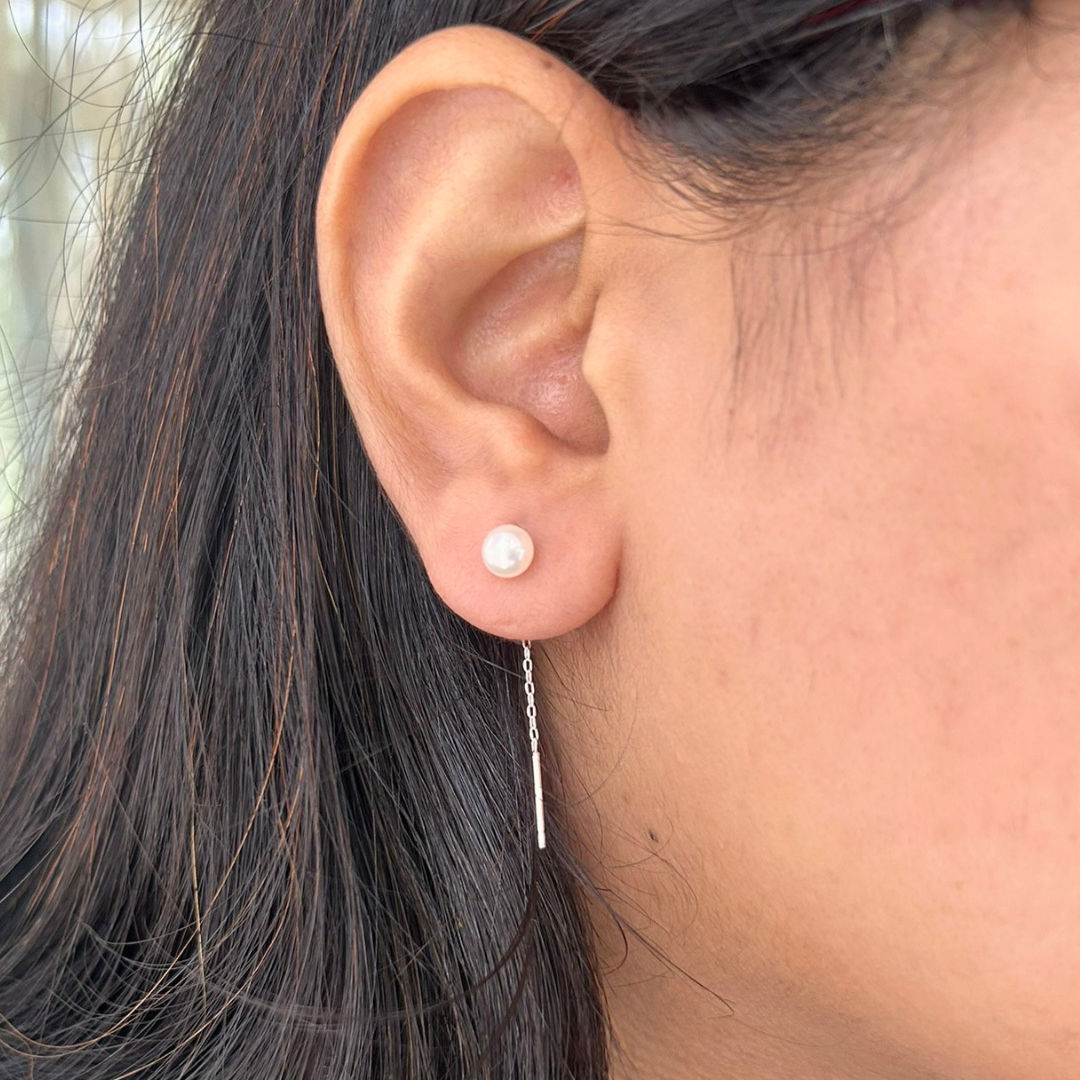 Pearl Thread Earring | 999 Silver