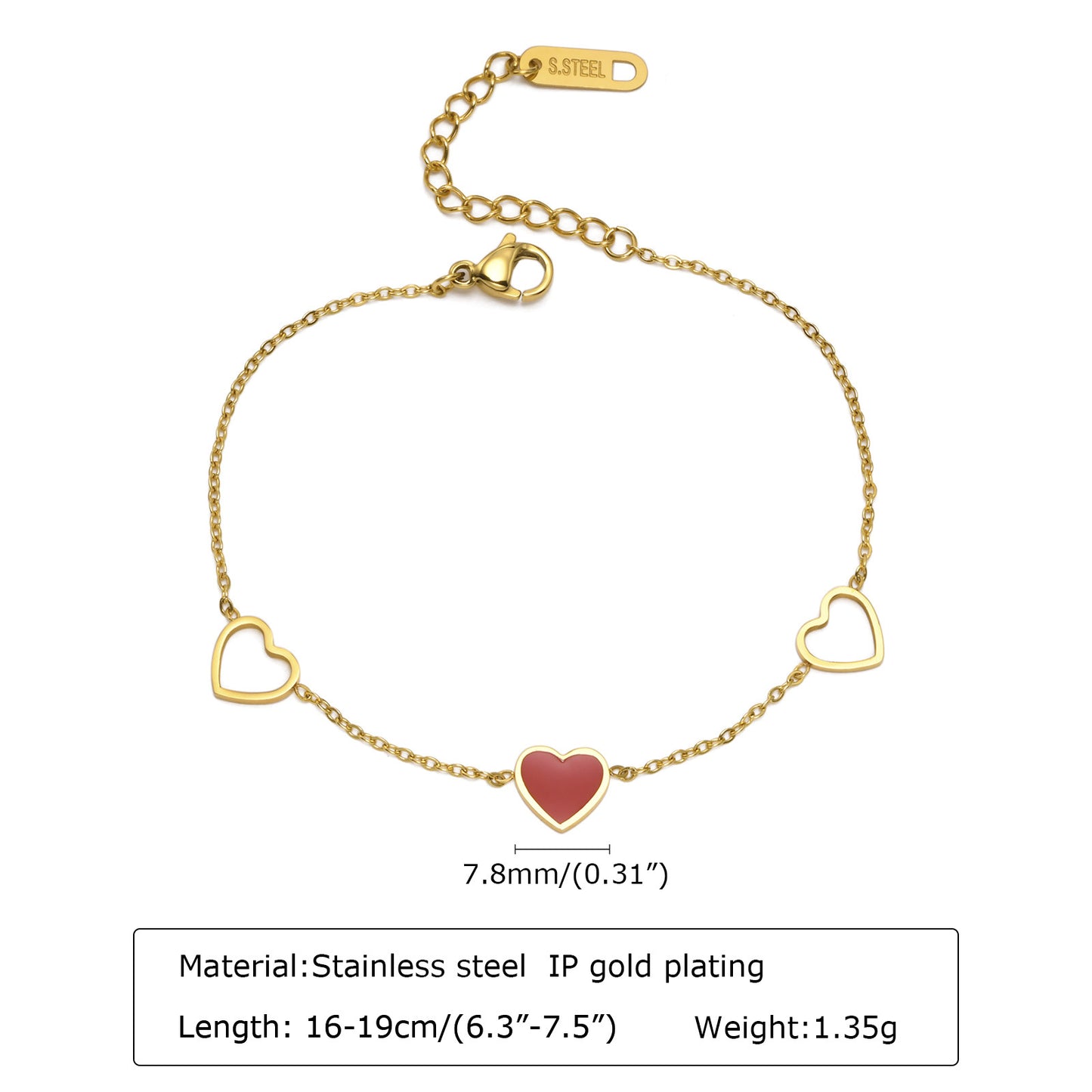 Red Hearts Bracelet