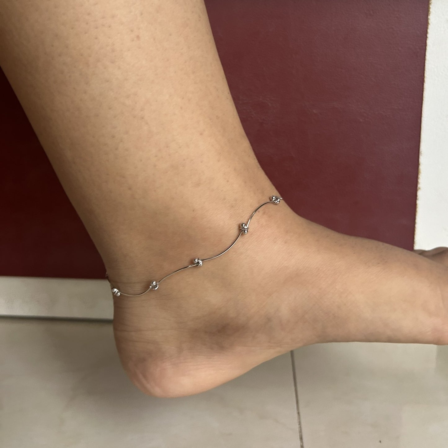 Wave Anklet | 925 Sterling Silver