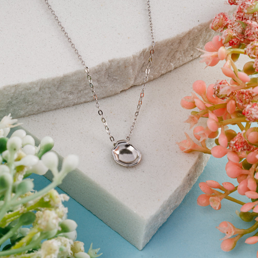 925 sterling silver organic drop pendant necklace