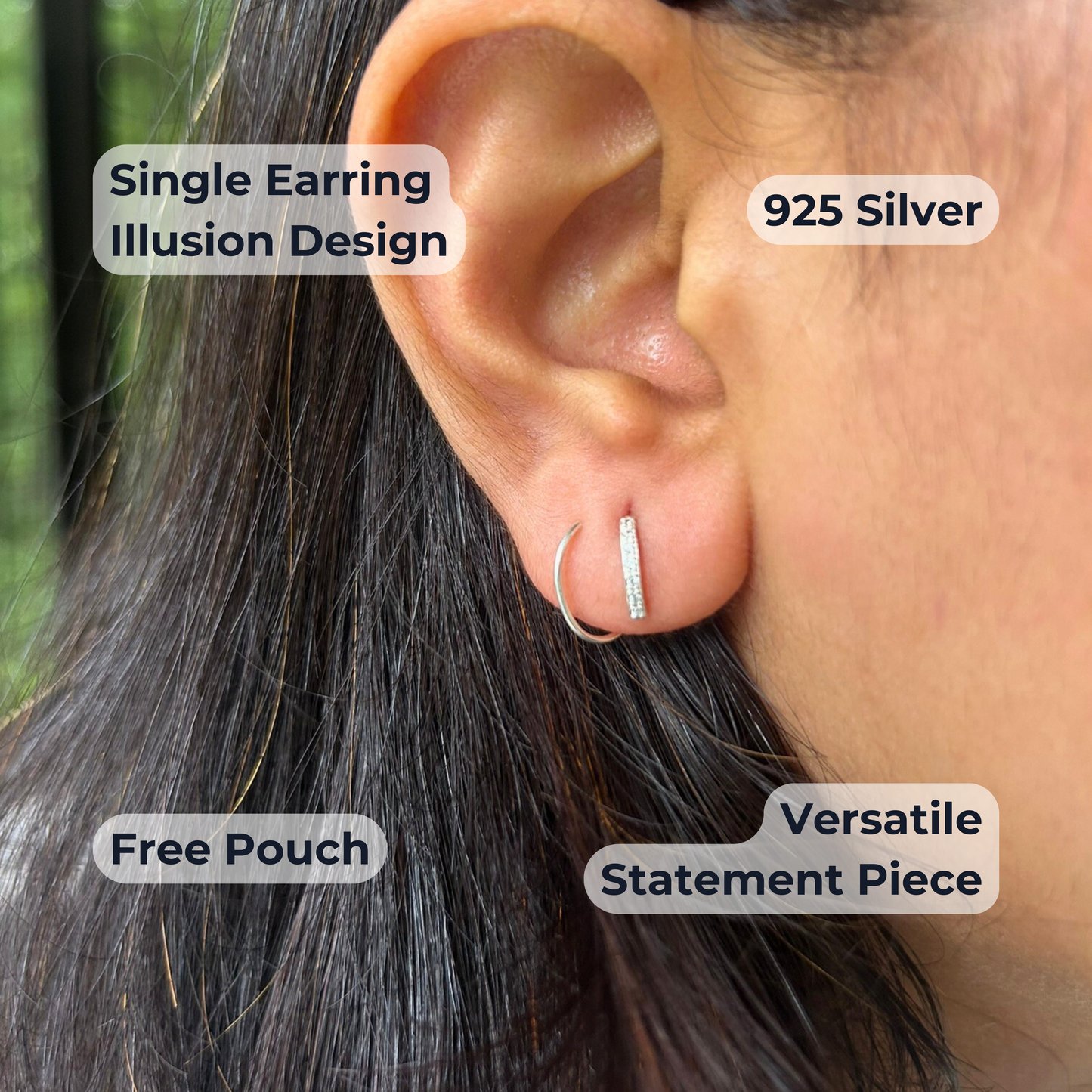 Illusion Earring | 925 Sterling Silver