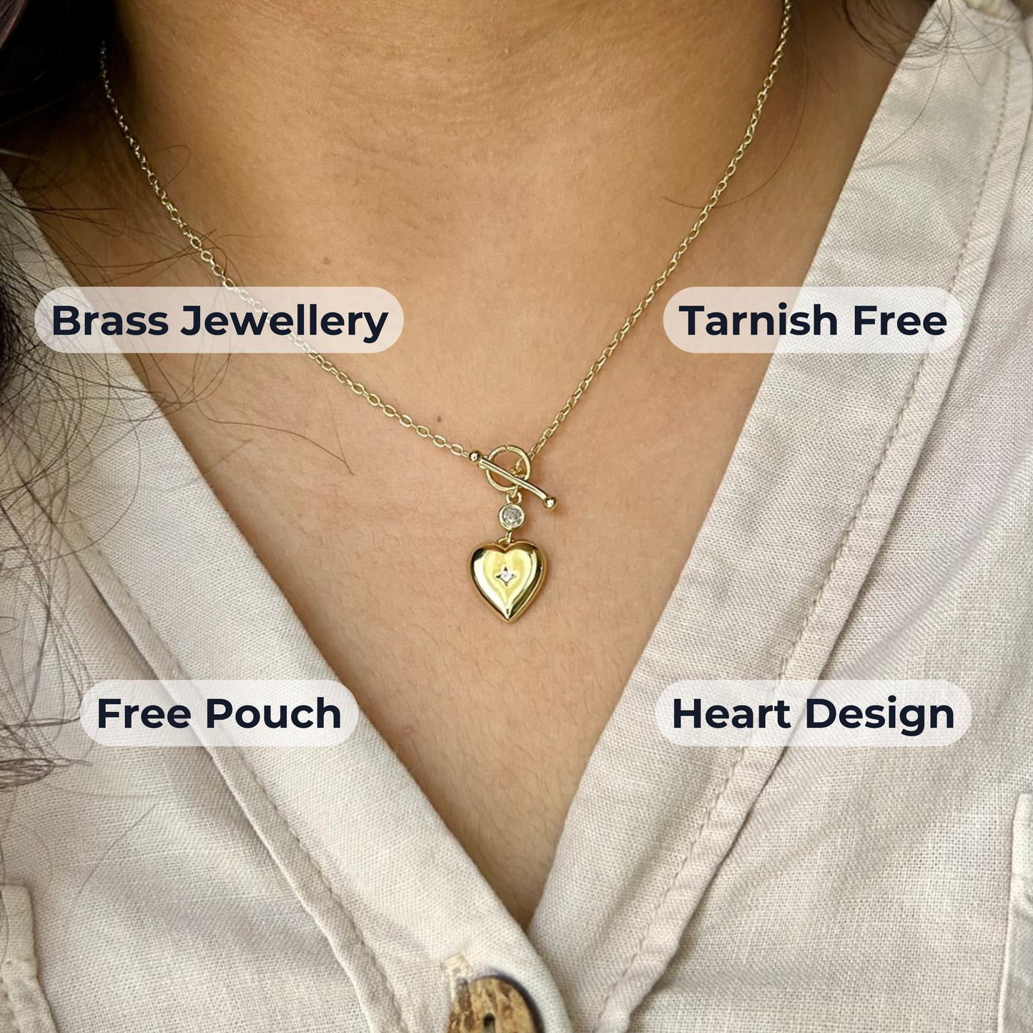 Heart and Stone Necklace