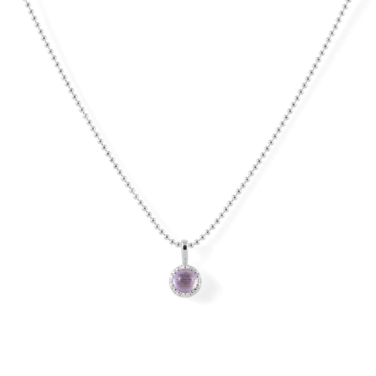 925 sterling silver halo pendant necklace with beaded chain