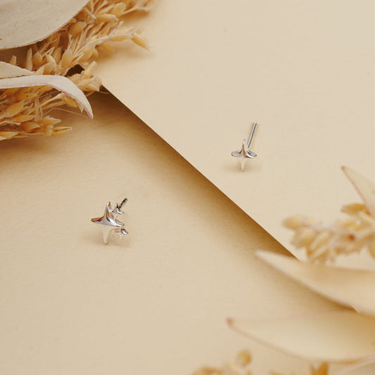 Tara Mismatched Stud Earring | 999 Silver
