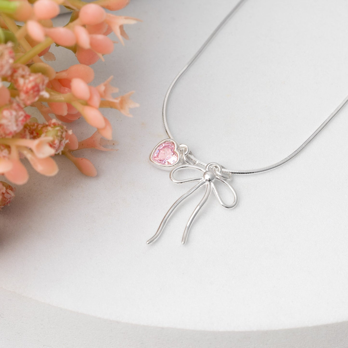 Bow Charm Necklace | 925 Sterling Silver