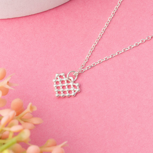 Waffle Heart Necklace | 925 Sterling Silver