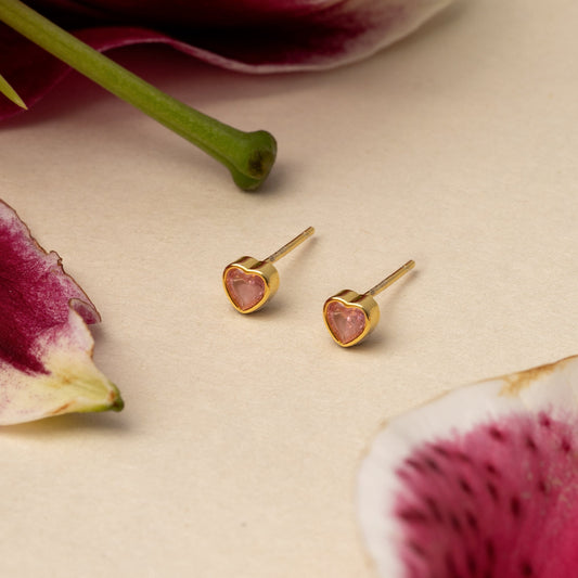 Pink Stud Earrings | 925 Silver