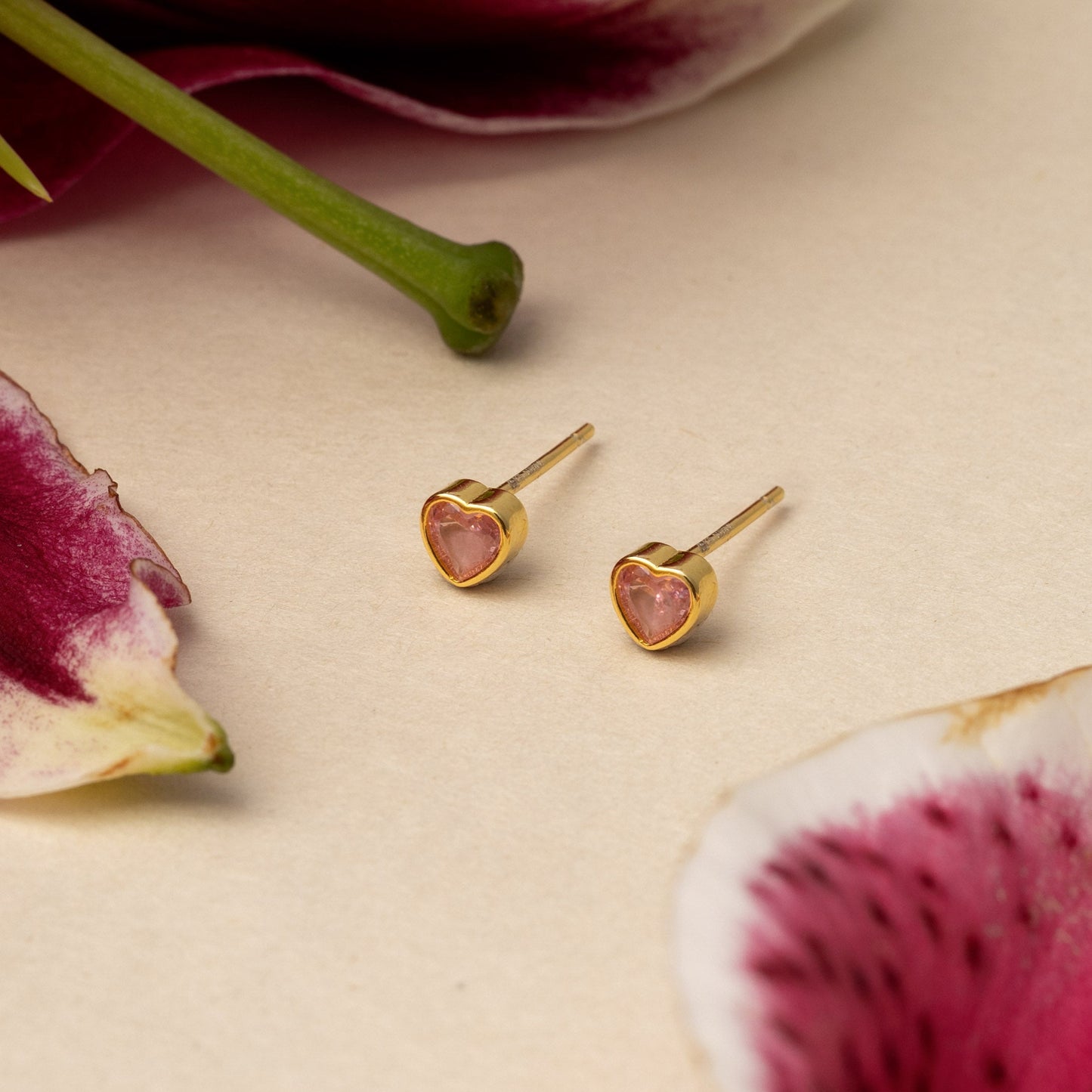 Pink Stud Earrings | 925 Silver