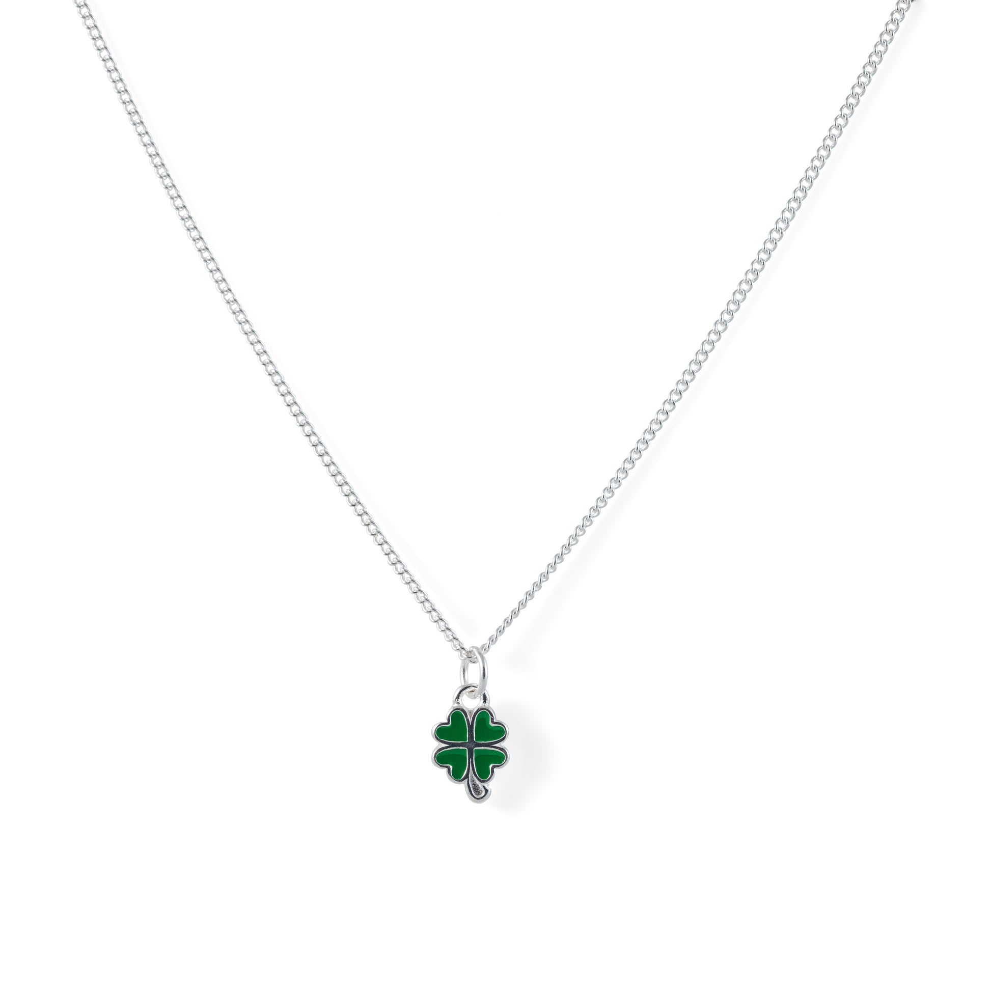 925 sterling silver four leaf clover pendant necklace