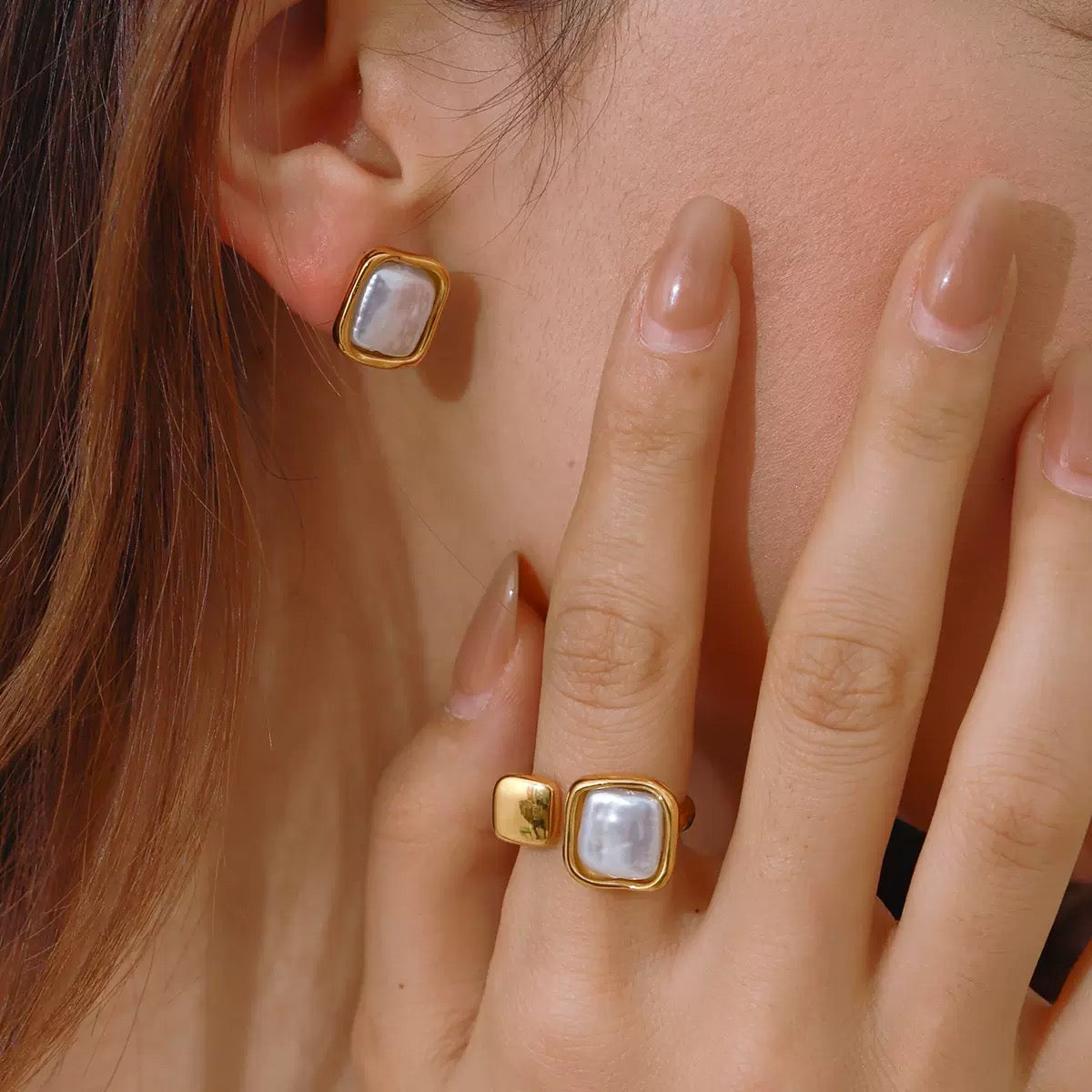 Celine Earring & Adjustable Ring Set