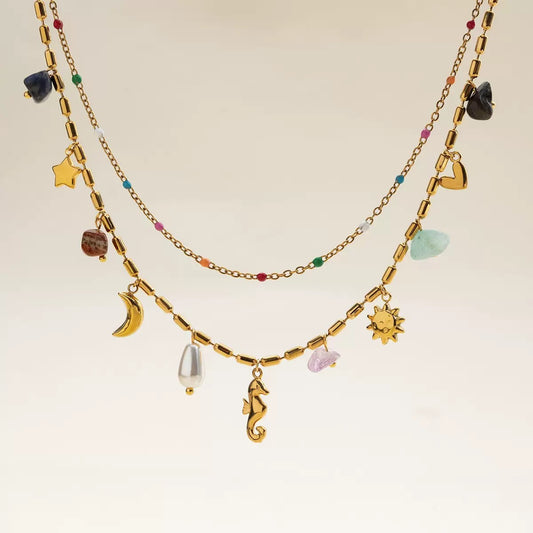Colourplay Multi-Charm Layer Necklace