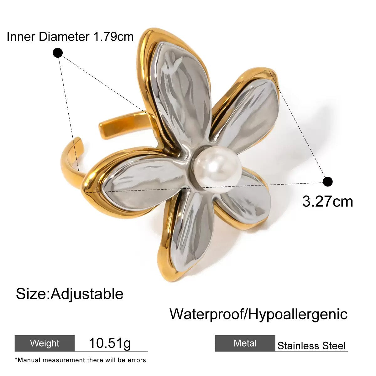 Mixed Flower Adjustable Ring