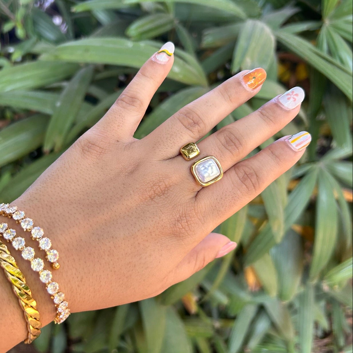 Celine Earring & Adjustable Ring Set